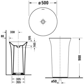 Раковина Duravit White Tulip 2703500070 белая 50 см
